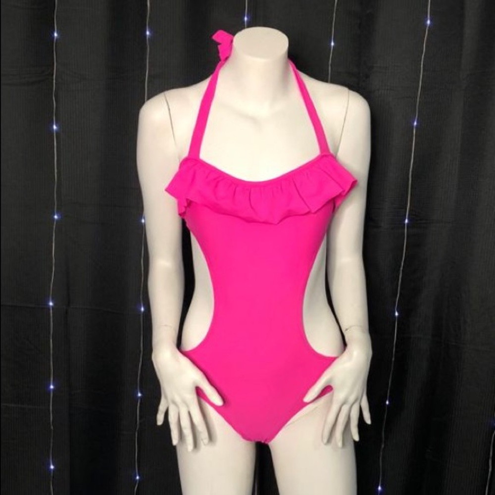 Pink Ruffled One Piece SwimSuit